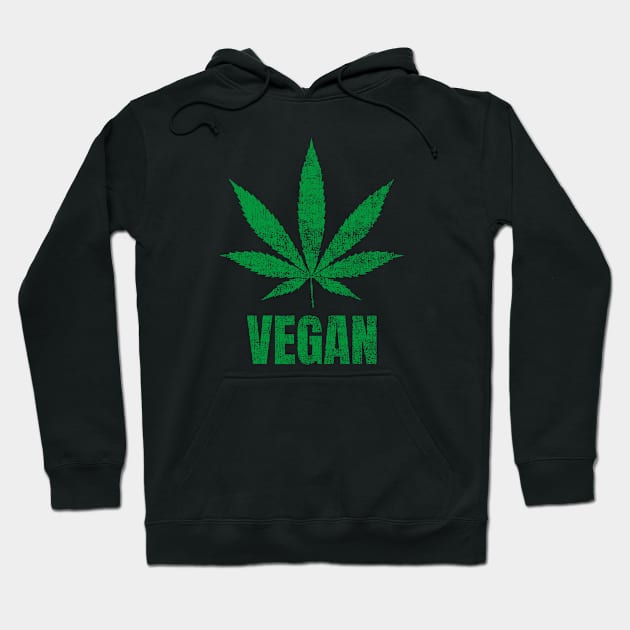 Vegan Cannabis Leaf Green Hoodie by erock